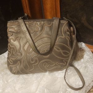 Sharif Metallic Bronze Shoulder Bag